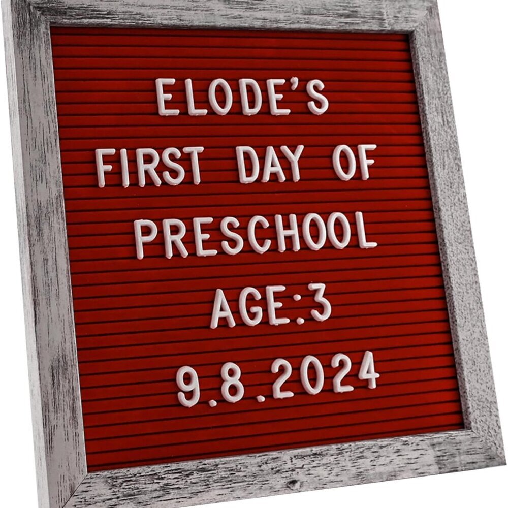 Felt Letter Board, 10x10 inches, 336 Letters Numbers & Symbols, Changeable Woode